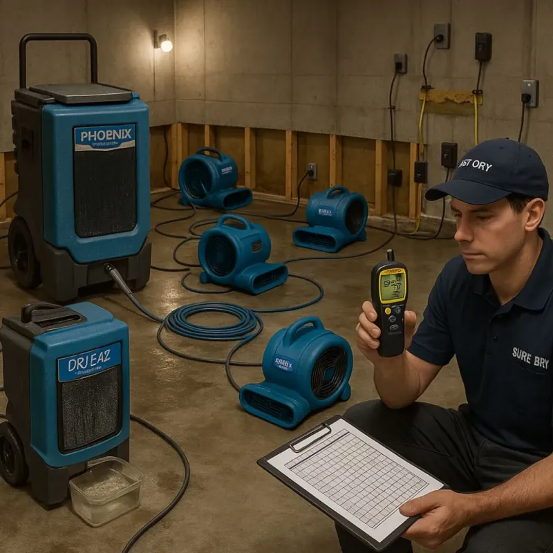 Structural Drying and Dehumidification process in Silver Springs, FL